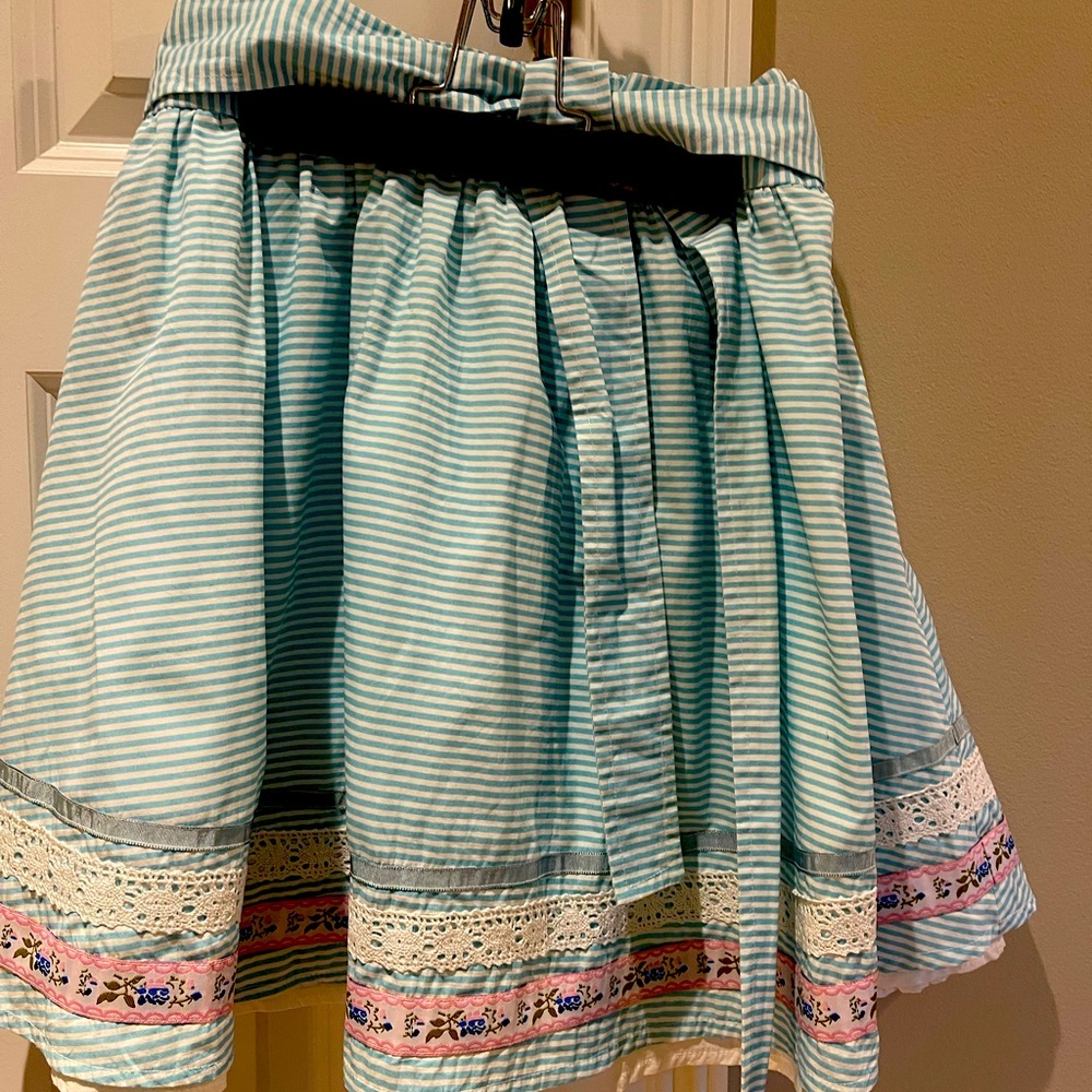 Garnet Hill striped skirt with sash tie